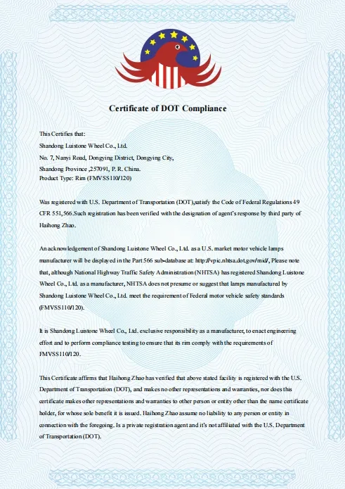 DOT Certificate US