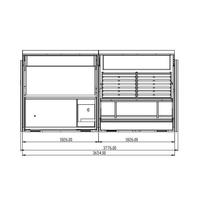 Technical CAD drawings of camper modules